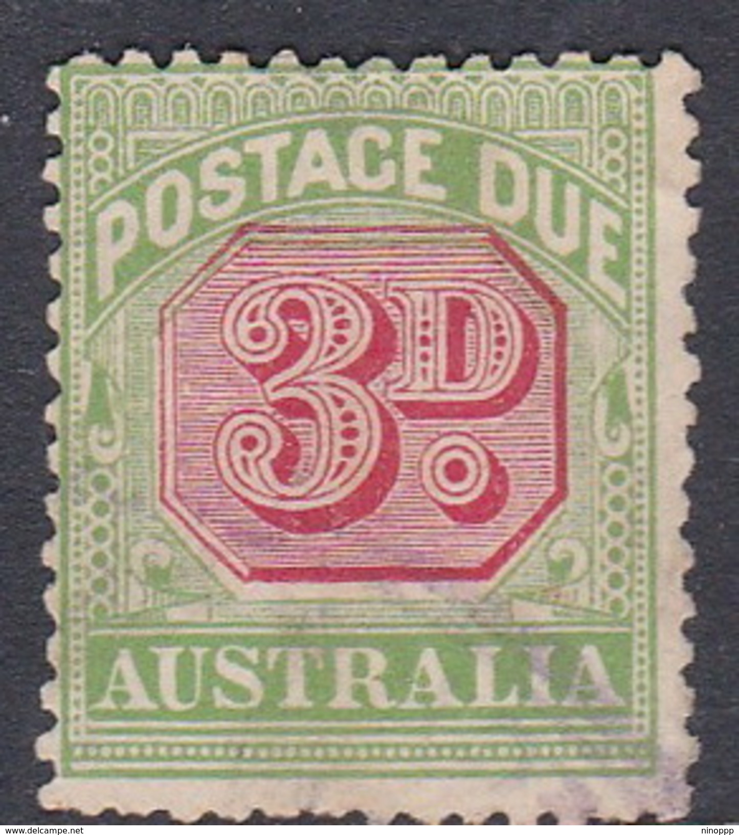 Australia Postage Due Stamps SG D66  1909-1910 Three Pennies Used - Segnatasse