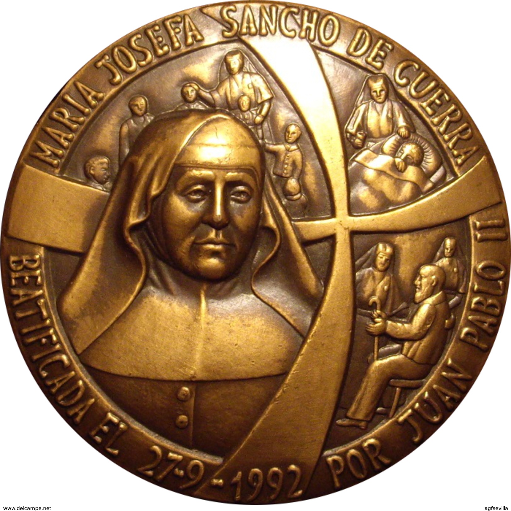 ESPAÑA. MEDALLA CONMEMORATIVA BEATIFICACION DE MARIA JOSEFA SANCHO DE GUERRA. 1.992. ESPAGNE. SPAIN MEDAL - Profesionales/De Sociedad