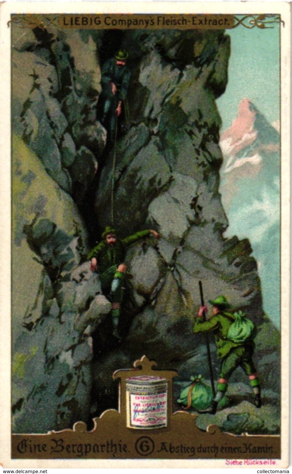 6 Cards C1897ALPINISME Mountaineering Bergparthie Descent Through Chimney Litho - Other & Unclassified