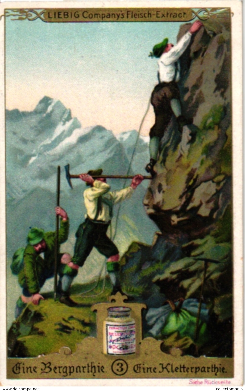 6 Cards C1897ALPINISME Mountaineering Bergparthie Descent Through Chimney Litho - Autres & Non Classés