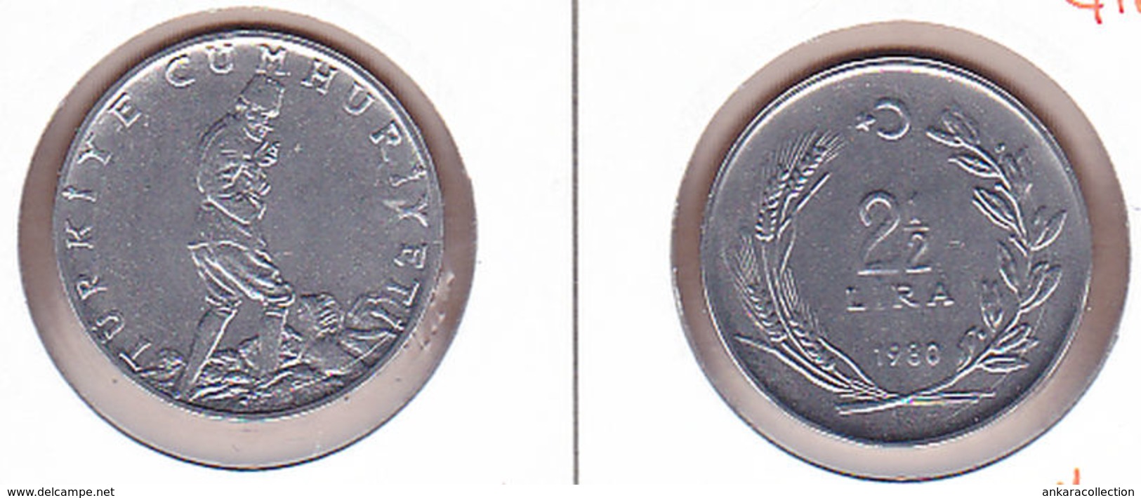 AC - TURKEY  2.5 LIRA - TL 1980 COIN UNCIRCULATED - Sleutelhangers