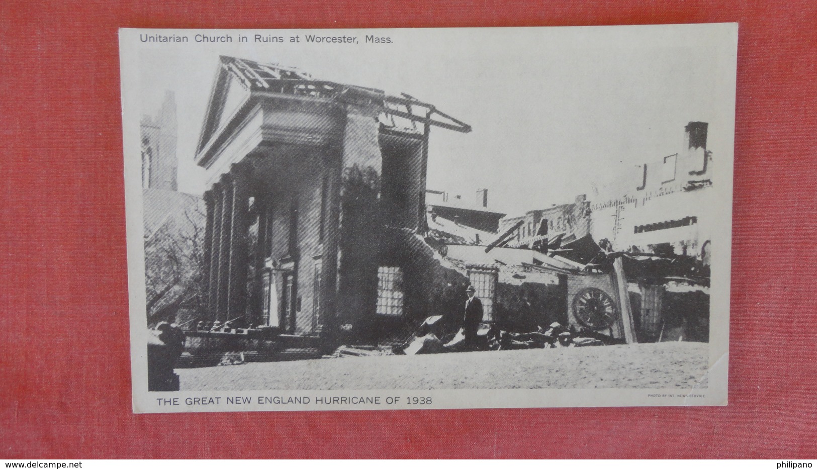 1938 Great Hurricane Of New England-- Unitarin Church In Ruins - Massachusetts > Worcester  --ref 2507 - Worcester