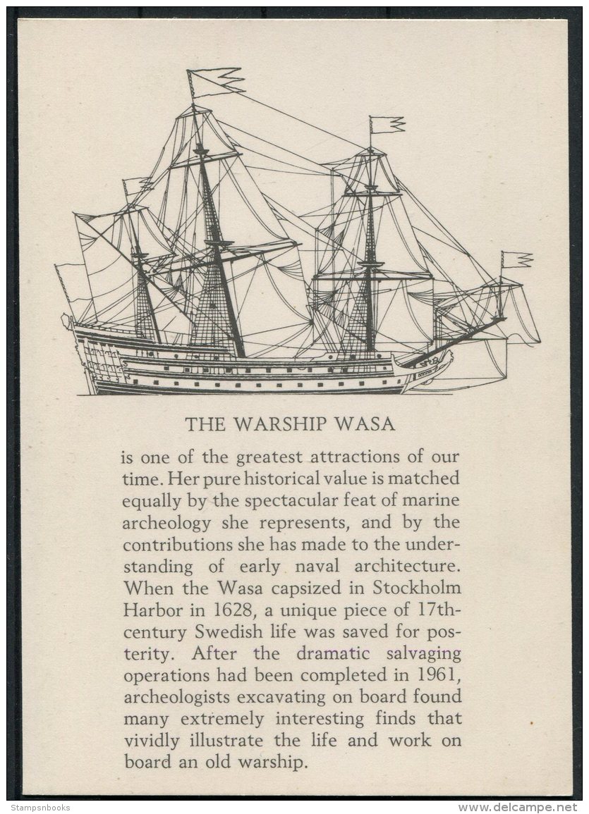 Sweden 'The Warship Wasa' Postcard - Warships