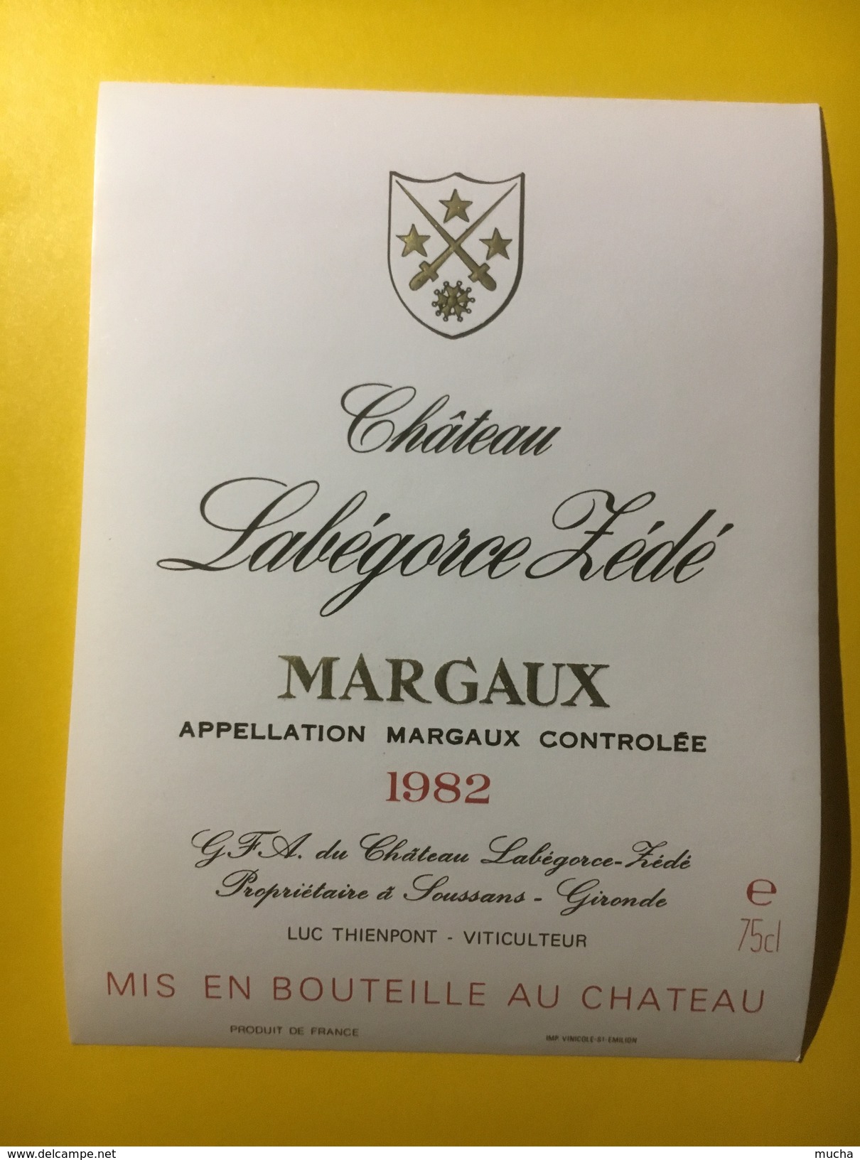 3541 -  Château  Labégore Zédé 1982 Margaux - Bordeaux