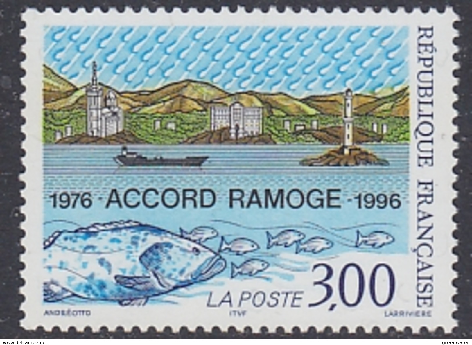 France 1996 Accord Ramoge 1v ** Mnh (FR159BA) - Europäischer Gedanke