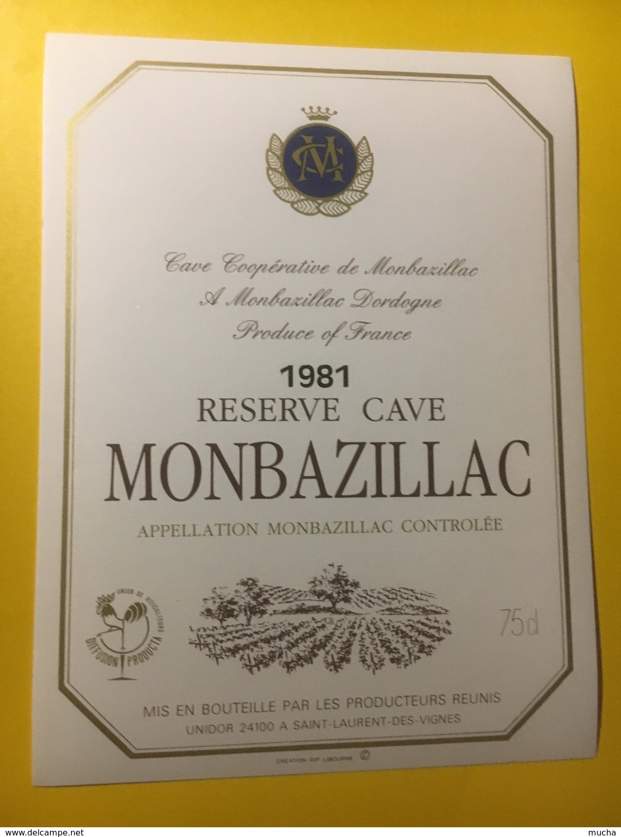3557 -  Monbazillac 1981 Réserve Cave  Coopérative De Monbazillac - Monbazillac