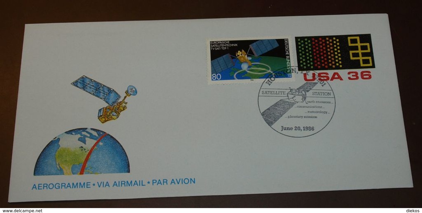 Space USA Satellite Station Houston  1986   #cover3533 - North  America