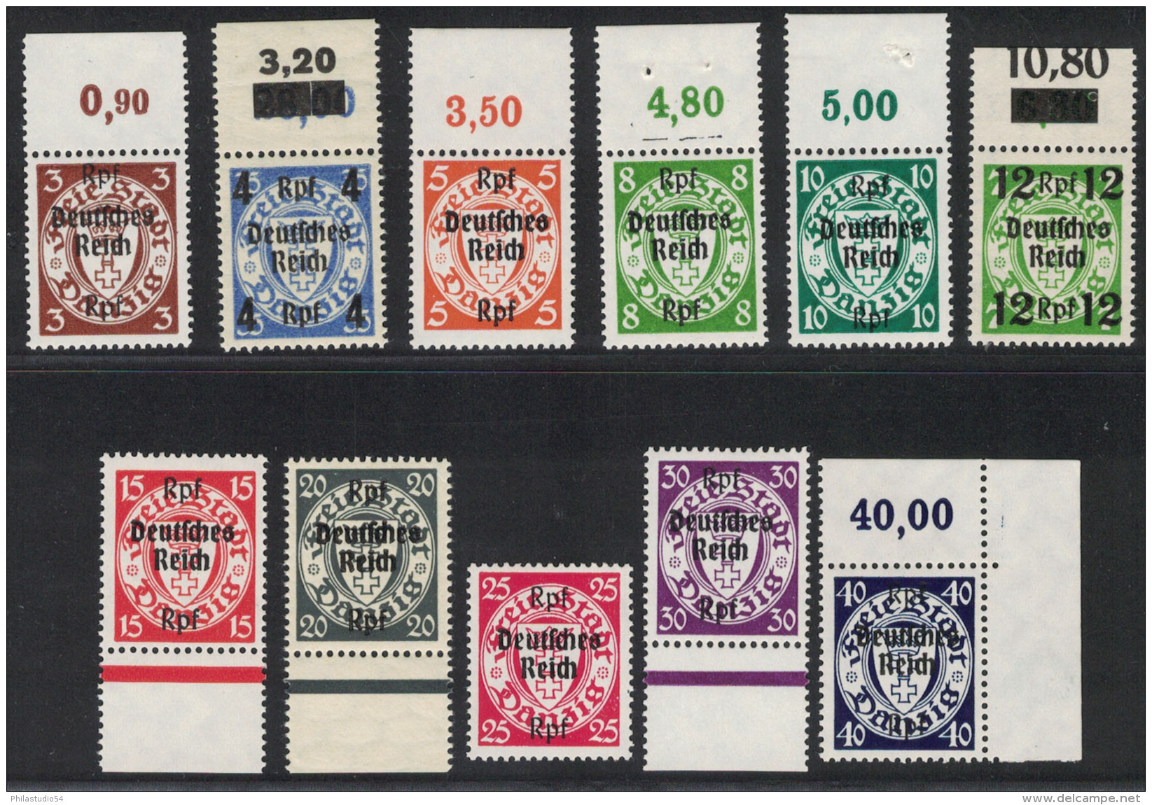 1939, Danzig-Abschied Postfisch Komplett Meist Vom Rand. Michel 220,+ - Unused Stamps