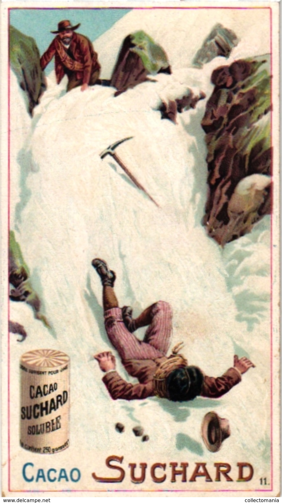 12 Cards 1895 Rare ALPINISME Pub Chocolate Suchard Serie COMPLETE Litho Climbing Mountains SPORT Montagne Zwitserland VG - Suchard