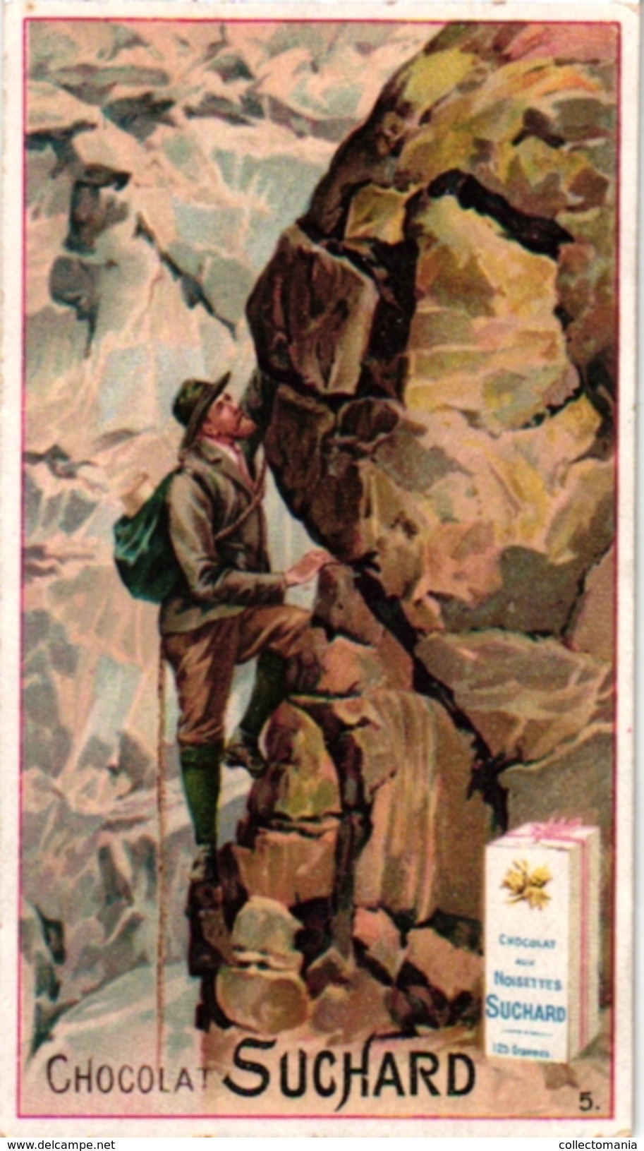 12 Cards 1895 Rare ALPINISME Pub chocolate Suchard Serie COMPLETE Litho climbing mountains SPORT montagne Zwitserland VG