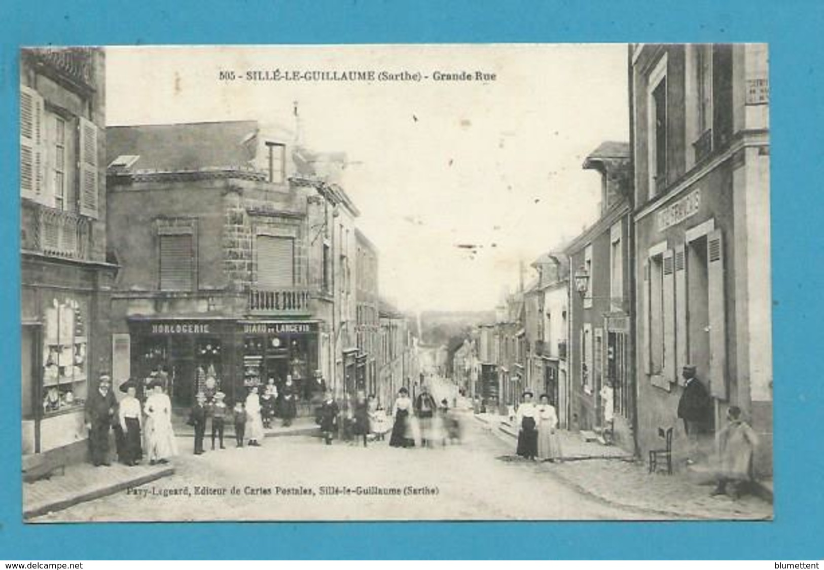 CPA 505 - Commerce Belle Animation Grande Rue SILLE-LE-GUILLAUME 72 - Sille Le Guillaume