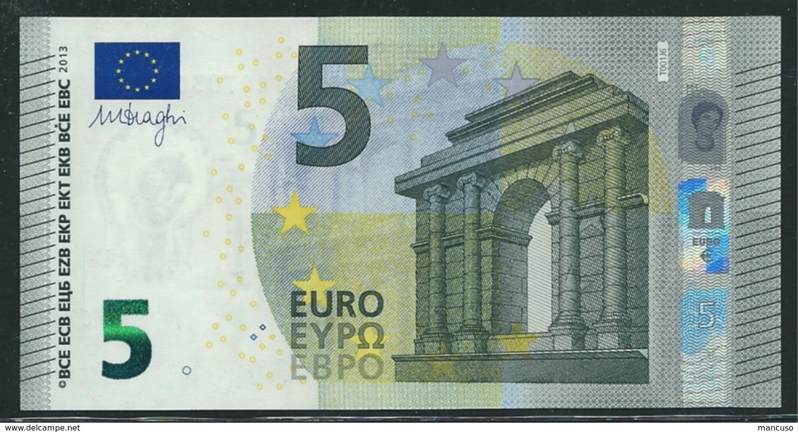 T IRELAND  5 EURO TC T001 J6  LAST POSITION  DRAGHI  UNC - 5 Euro