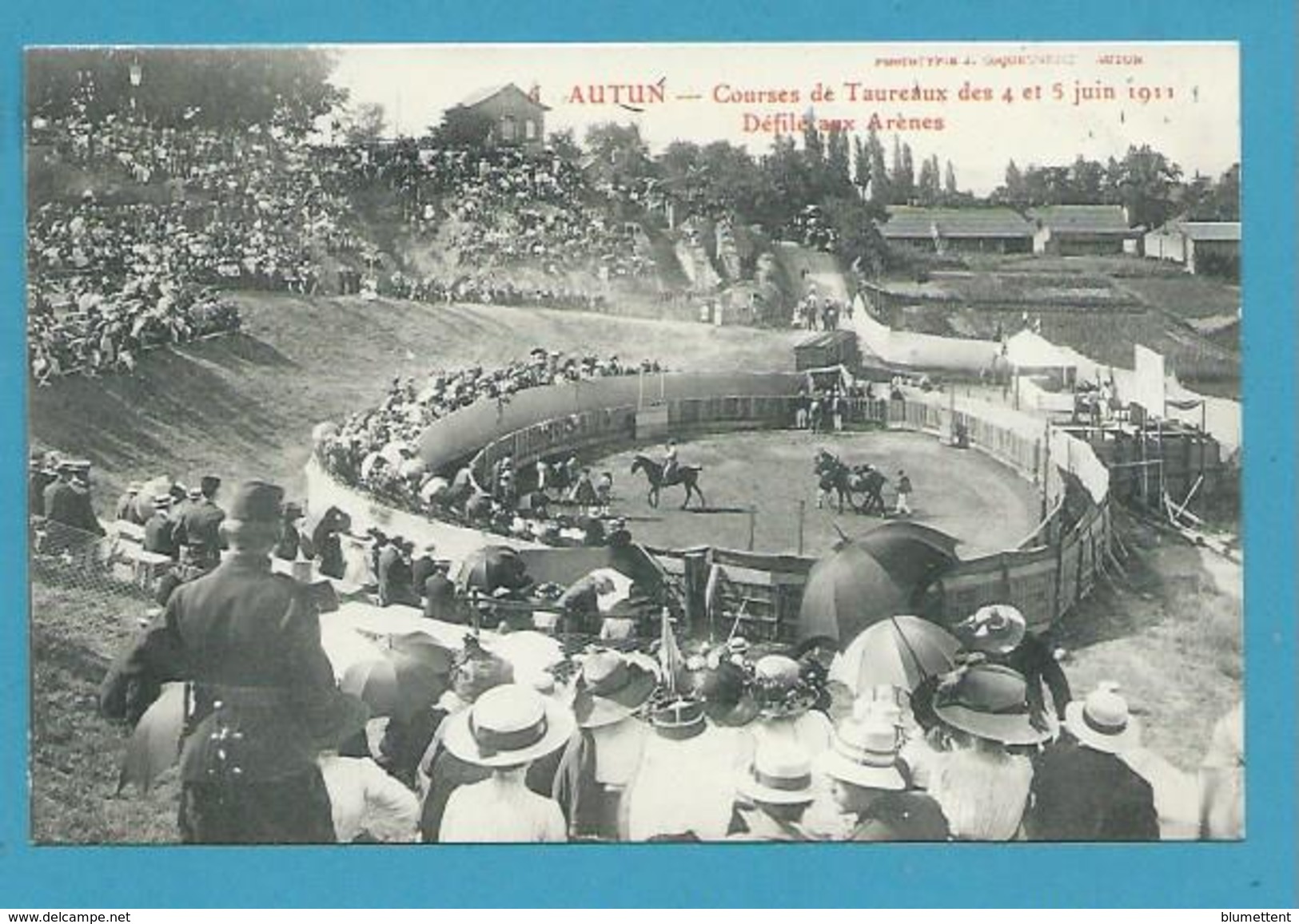 CPA 6 - Courses De Taureaux En 1911 - Défilé Aux Arènes AUTUN 71 - Autun