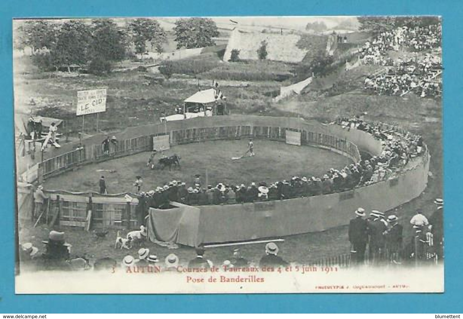 CPA 3 - Courses De Taureaux En 1911 - Pose Des Banderilles AUTUN 71 - Autun