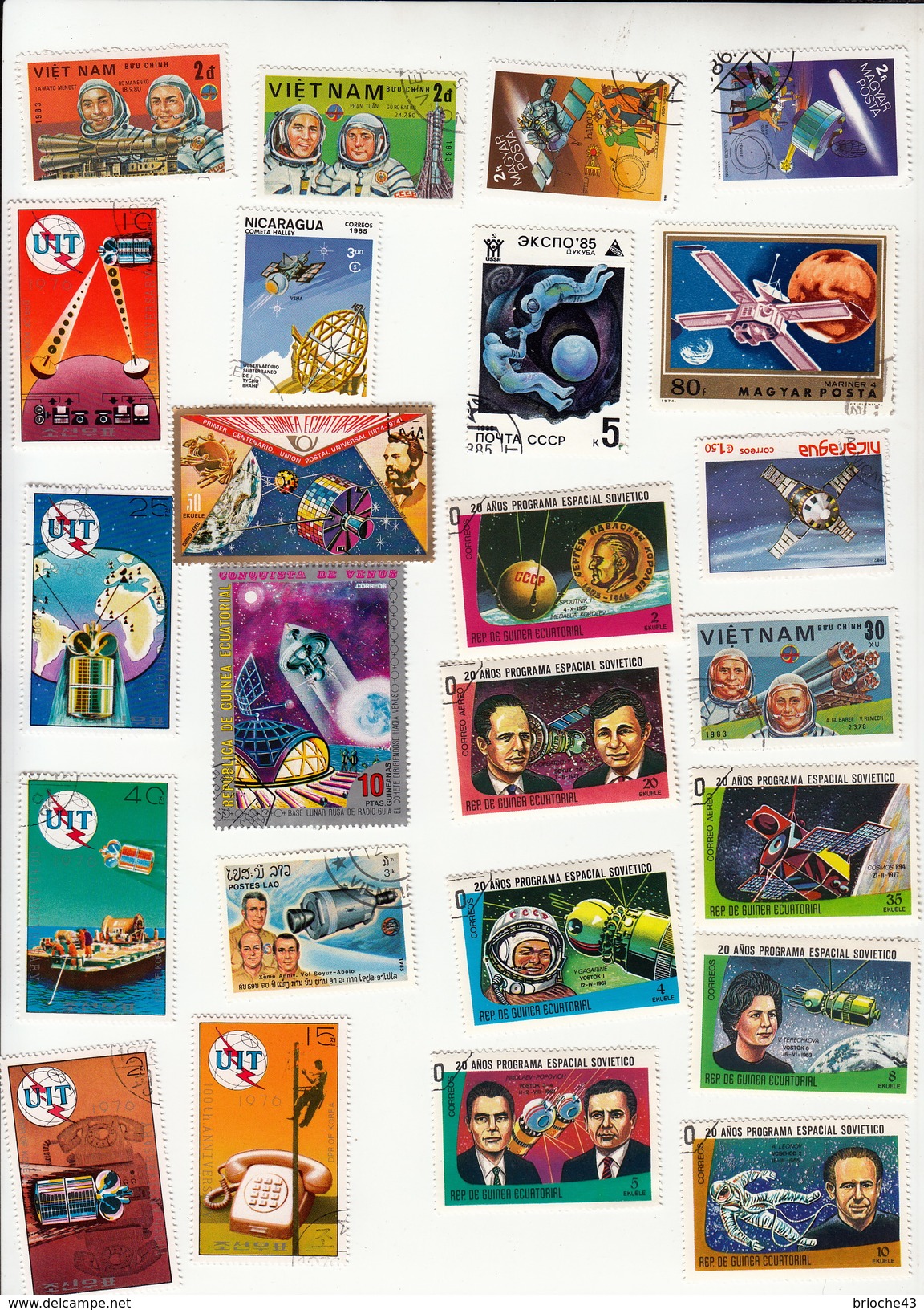 MONDE - LOT DE TIMBRES THÈME ESPACE - 8 SCANS / R129