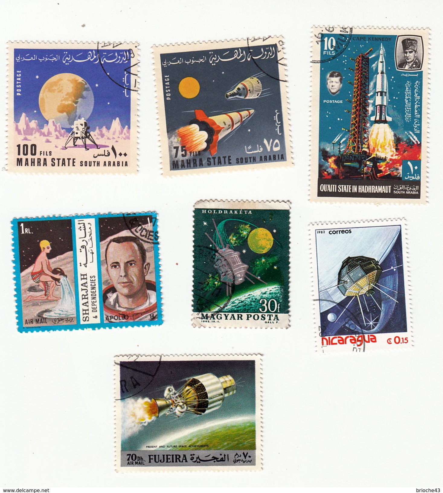 MONDE - LOT DE TIMBRES THÈME ESPACE - 8 SCANS / R129