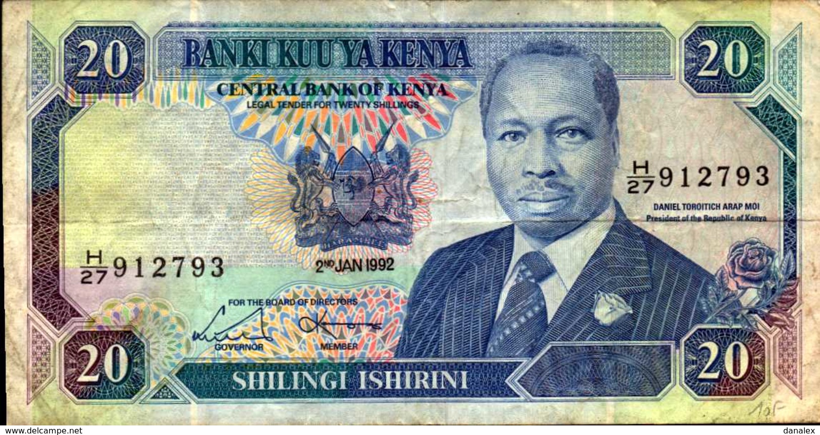 KENYA 20 SHILLINGS Du 2-1-1992  Pick 25c - Kenya