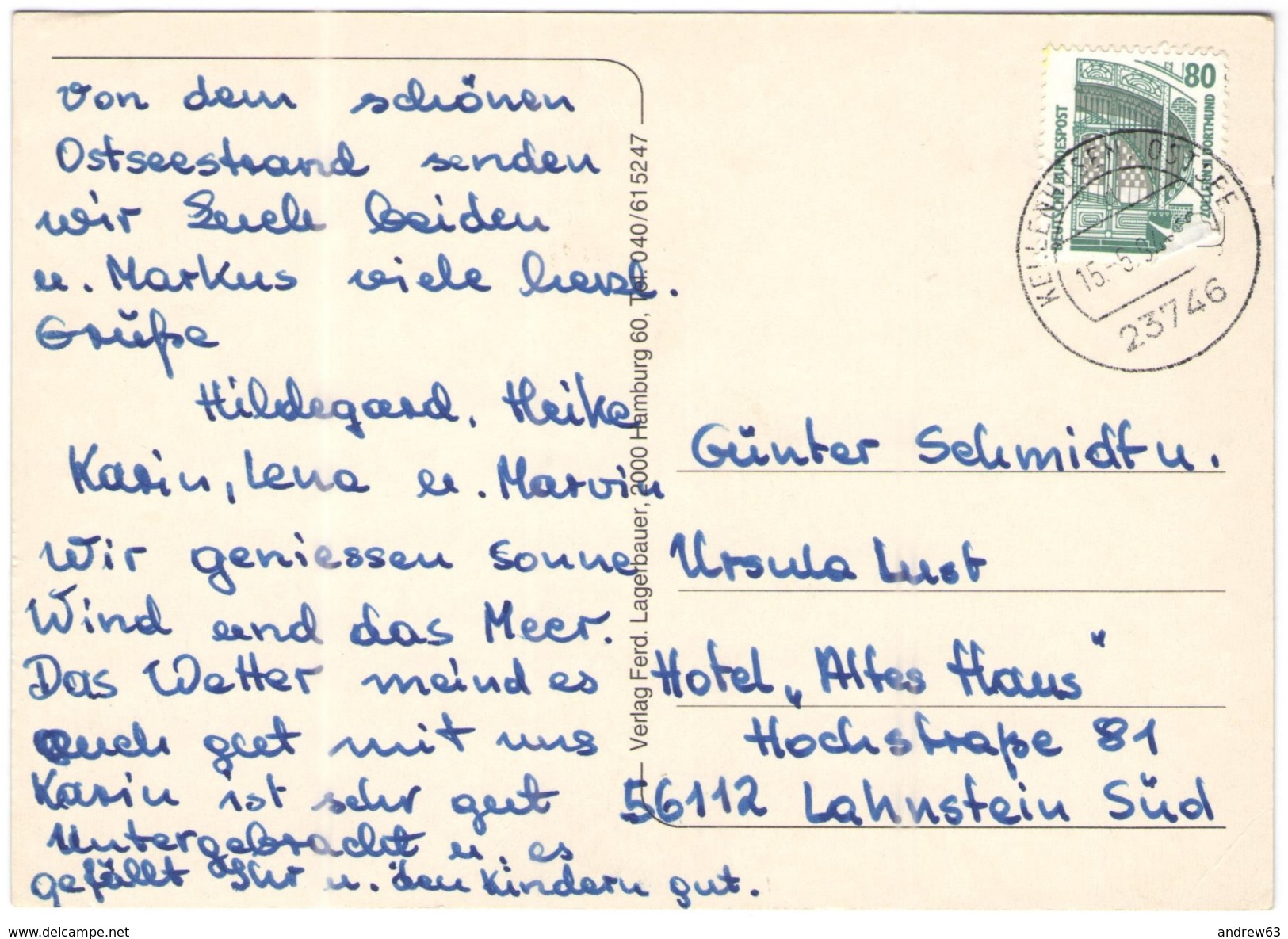 GERMANIA - GERMANY - Deutschland - ALLEMAGNE - BUNDESPOST - 1994 - Zeche Zollern II Dortmund - Ostseeheilbad - Kellenhus - Kellenhusen