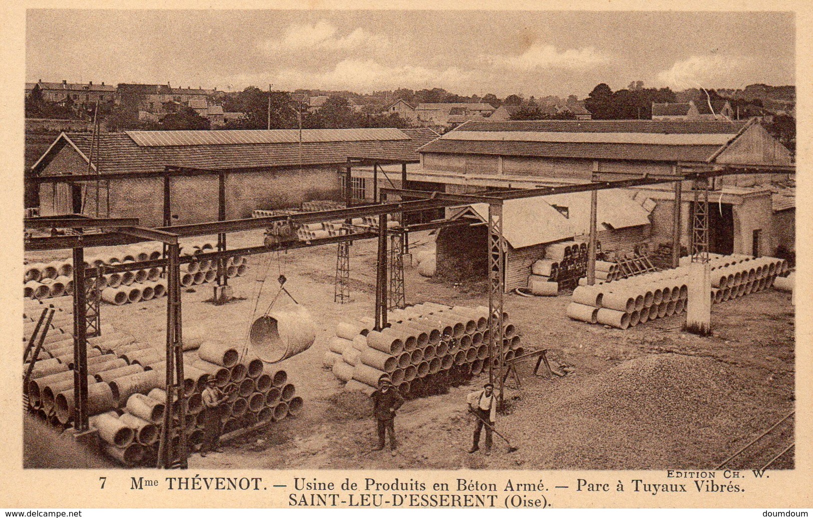 CPA SAINT LEU D'ESSERENT - MME THEVENOT - USINE DE PRODUITS EN BETON ARME - PARC A TUYAUX VIBRES - Autres & Non Classés