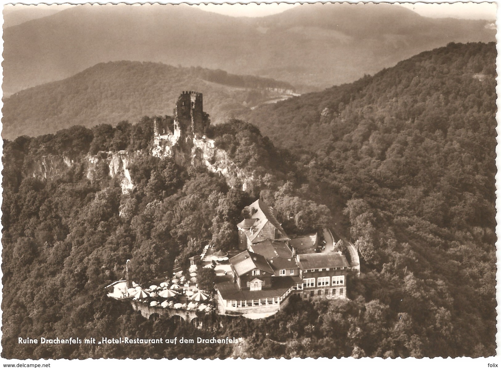 Ruine Drachenfels Mit Hotel-Restaurant Auf Dem Drachenfels - Verlag Hans Andres - Aufnahme Aero-Lux - Neu - Drachenfels