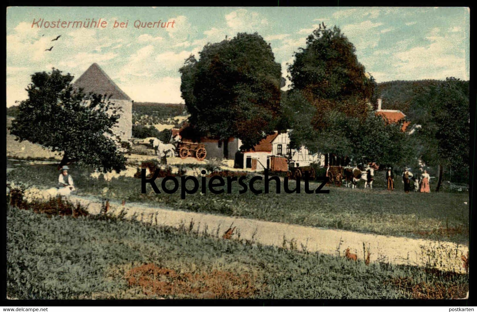 ALTE POSTKARTE KLOSTERMÜHLE BEI QUERFURT FURHWERK PFERD Werbung Juliana Tafelzout Amsterdam Ansichtskarte Cpa Postcard - Querfurt