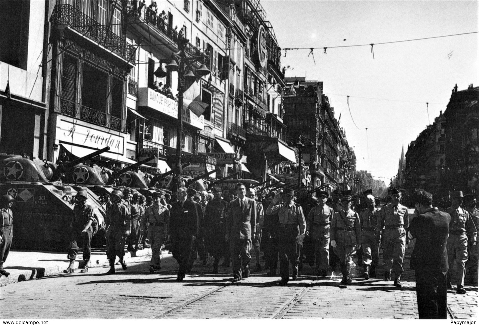 Militaria WW2  - Généraux Diethelm, D'Astier De La Vigerie, De Monsabert Et Carpentier à Marseille En Août 1944 - 1939-45