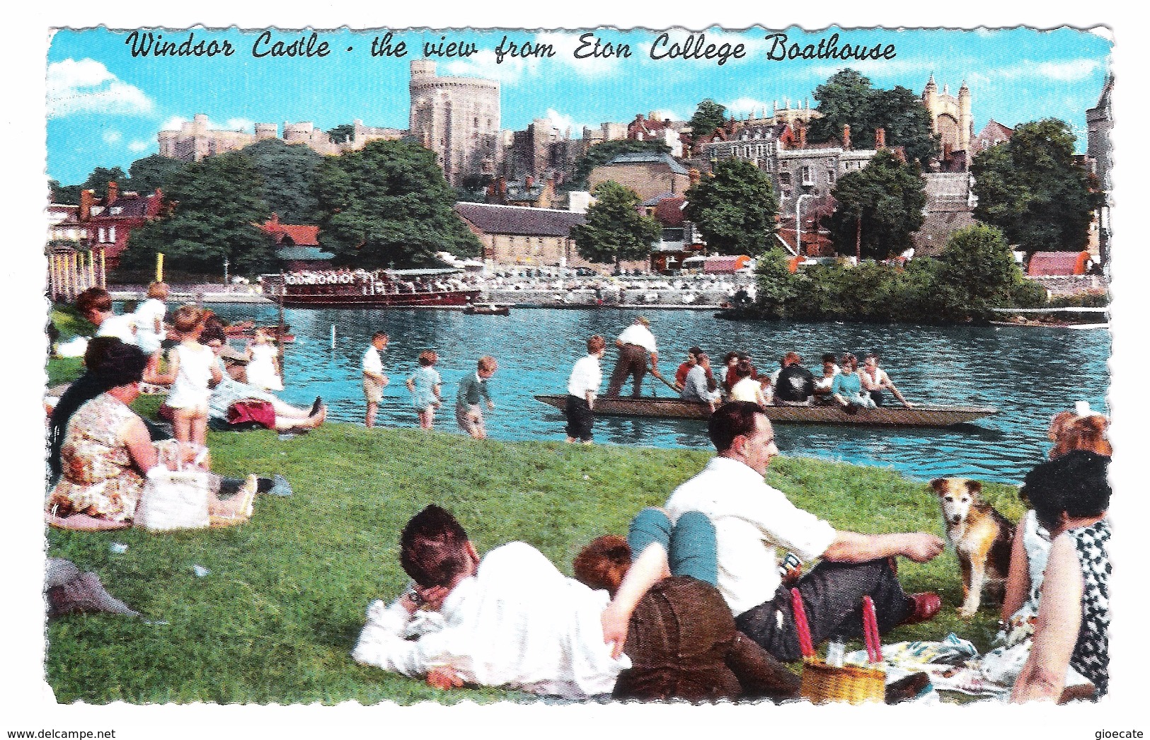 WINDSOR CASTLE - THE VIEW FROM ETON COLLEGE BOATHOUSE -  VIAGGIATA 1968 - (472) - Windsor Castle