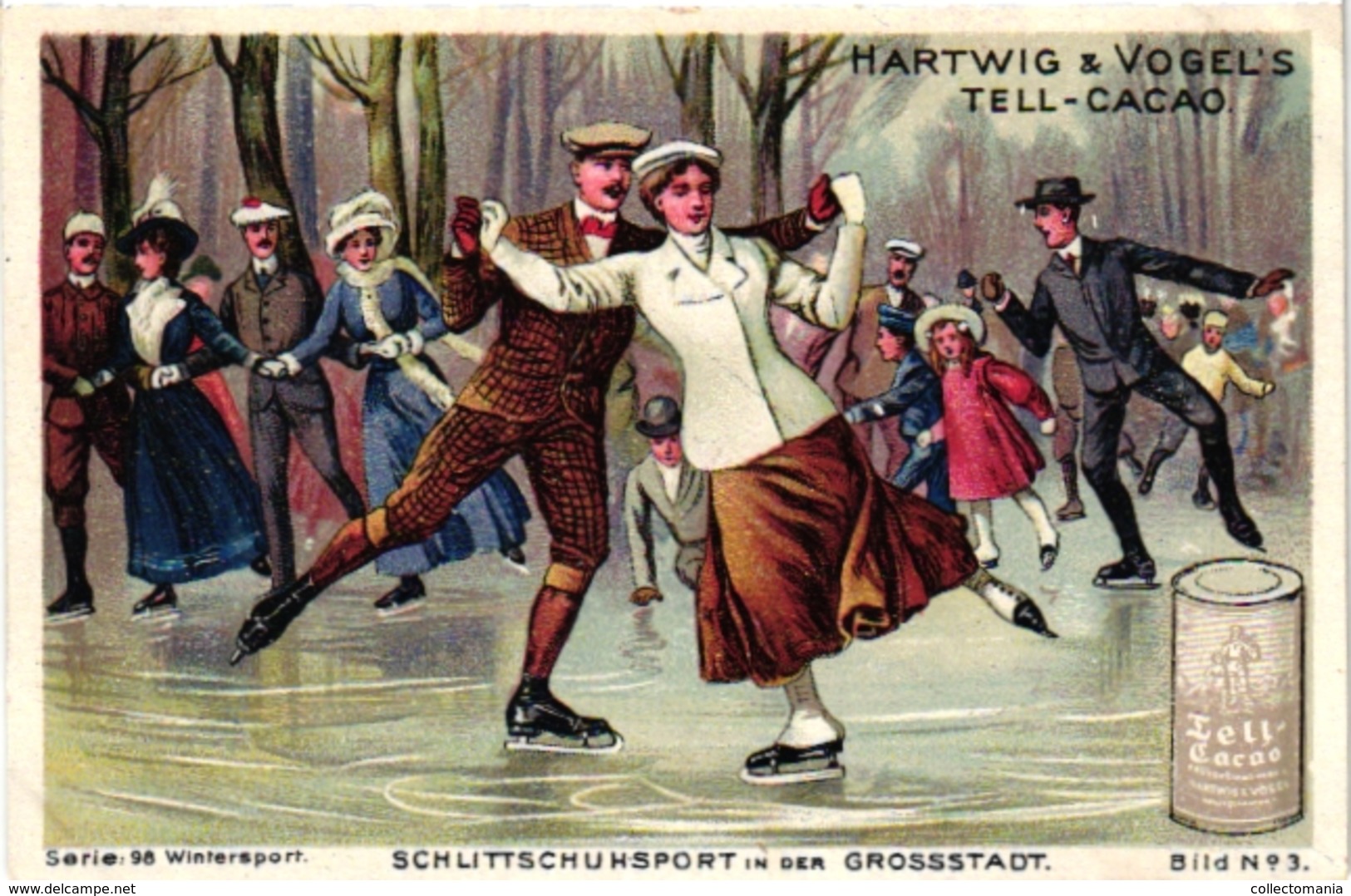 10 Chromos Schaats Skating Patinage Eislaufen PUB Amidon Hartwig & Vogel Brasserie GLACE HIVER Ice Ijs Winterpret Sneeuw - Invierno