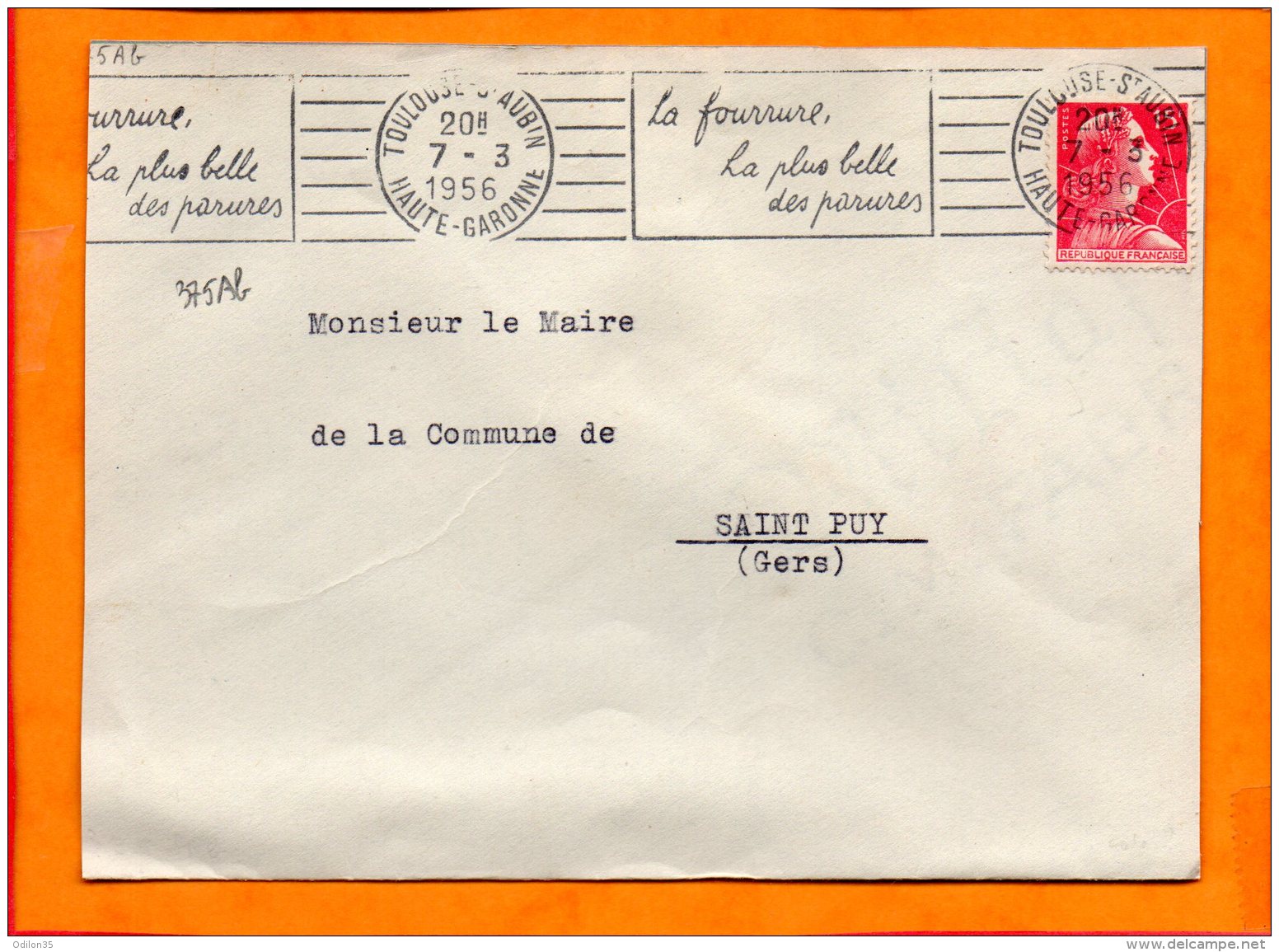 HTE GARONNE, Toulouse, Flamme SCOTEM N° 375Ab, La Fourrure La Plus Belle Des Parures - Mechanical Postmarks (Advertisement)