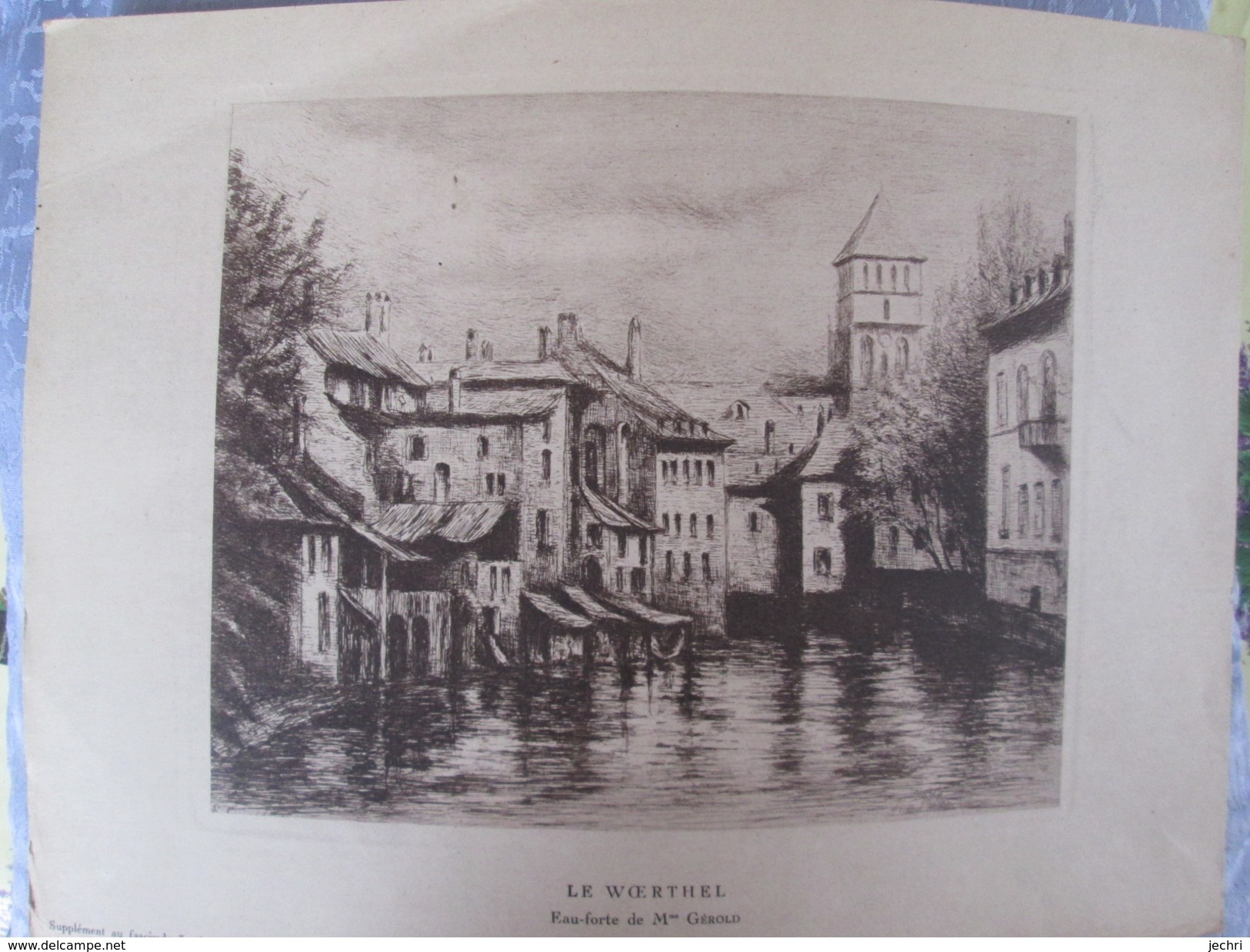 ALSACE 5 GRAVURES . EAUX FORTES . STRASBOURG ET RIBEAUVILLE DONT 2  G KRAFFT - Affiches