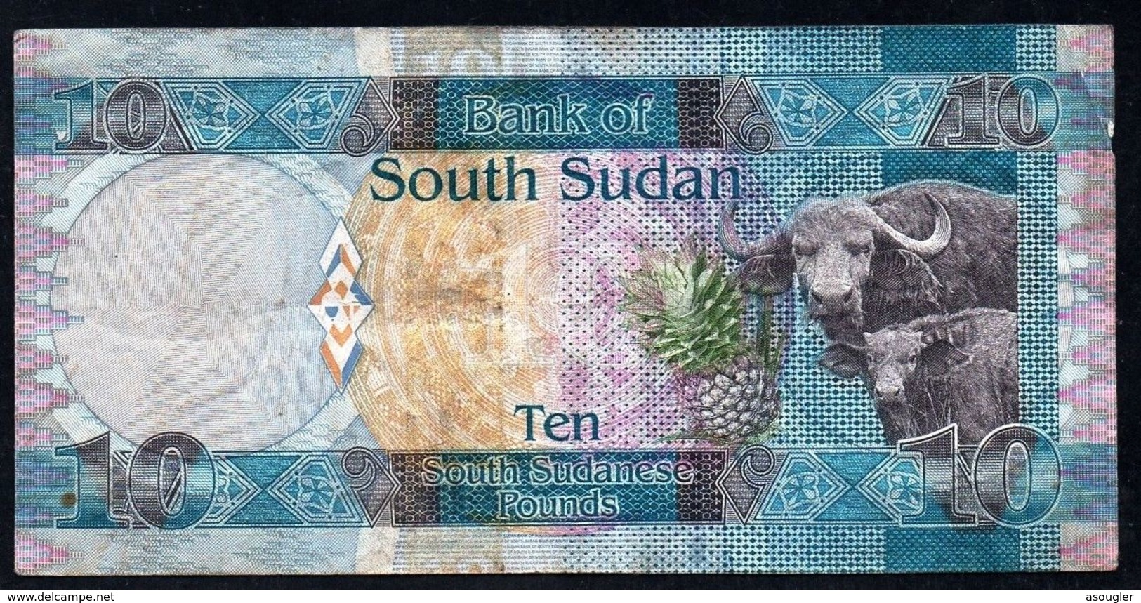 SOUTH SUDAN 10 POUNDS ND 2011 F-VF P-7  (free Shipping Via Regular Air Mail (buyer Risk) - Sudán Del Sur