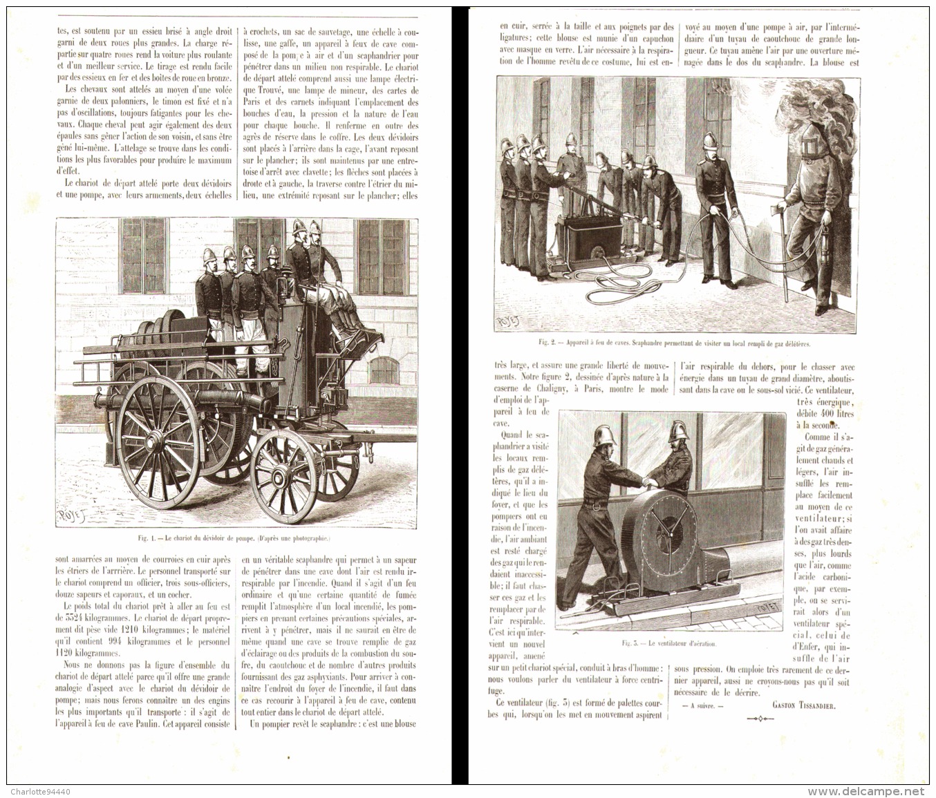 LE MATERIEL DES  " POMPIERS DE PARIS "   1887 (4) - Firemen