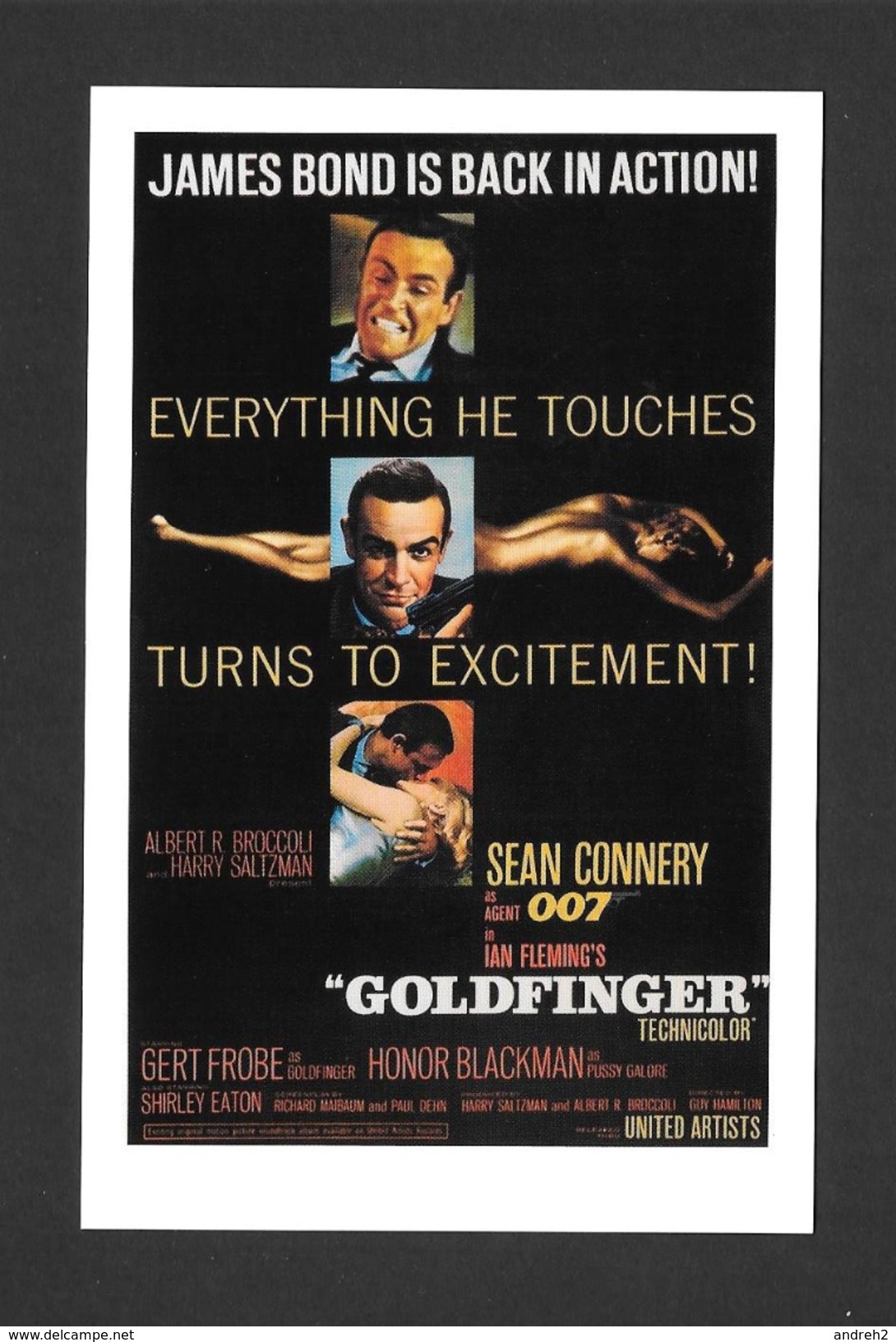 AFFICHES - CARTE POSTALE - CINÉMA - JAMES BOND AGENT 007 -  US POSTER FOR GOLDFINGER (1964) - Affiches Sur Carte