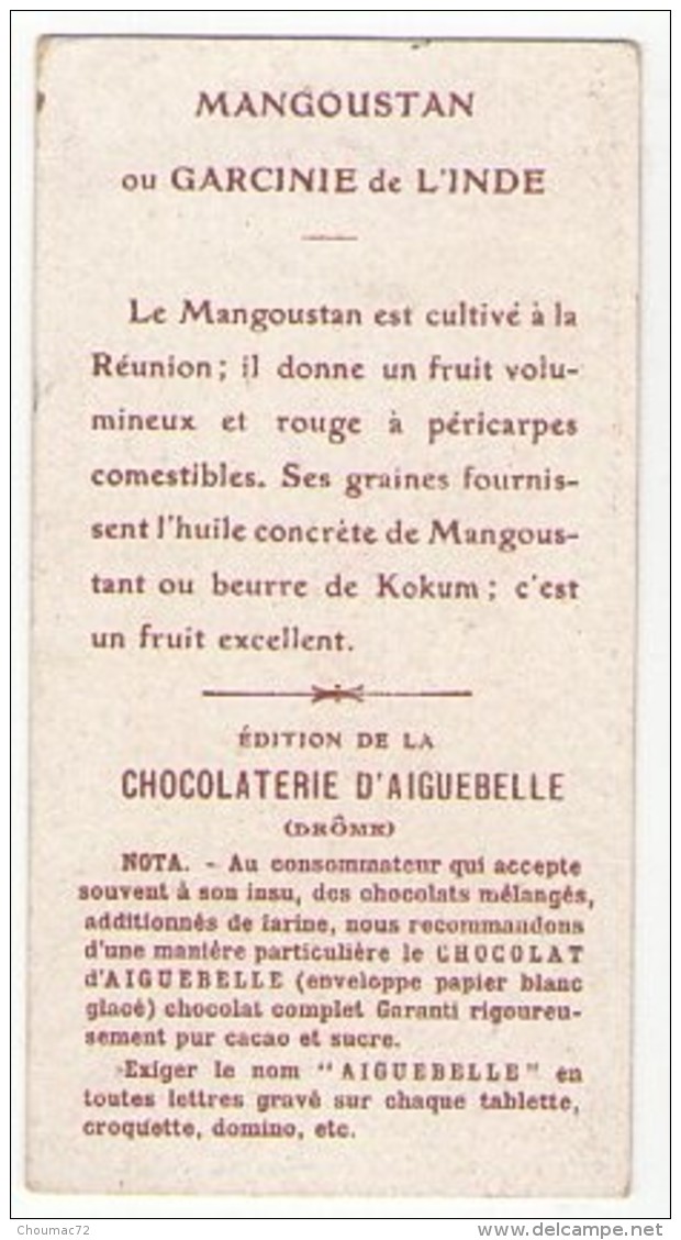 (Chromos) Chocolaterie D'Aiguebelle, Fruits, Mangoustan - Aiguebelle