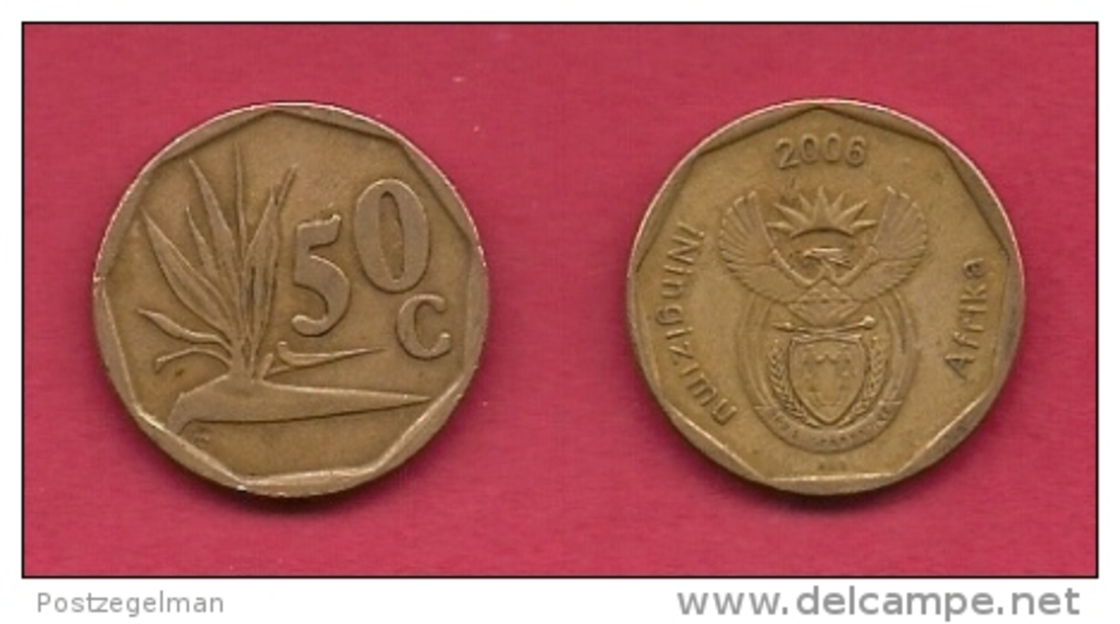 SOUTH AFRICA, 2006, 3 Off Nicely Used Coins 50 Cent C2083 - Zuid-Afrika