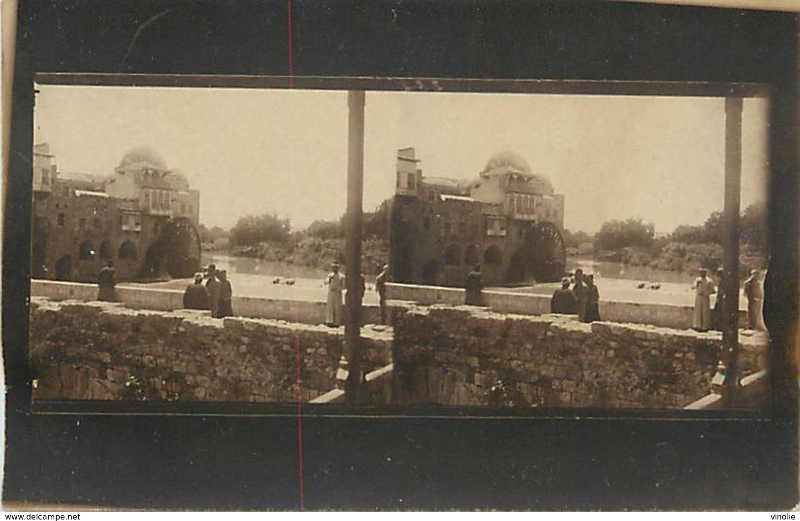 PIE-T-17-F-697 : HAMA. CARTE PHOTO. UNE NORIA. VUE STEREOSCOPIQUE. - Syrie