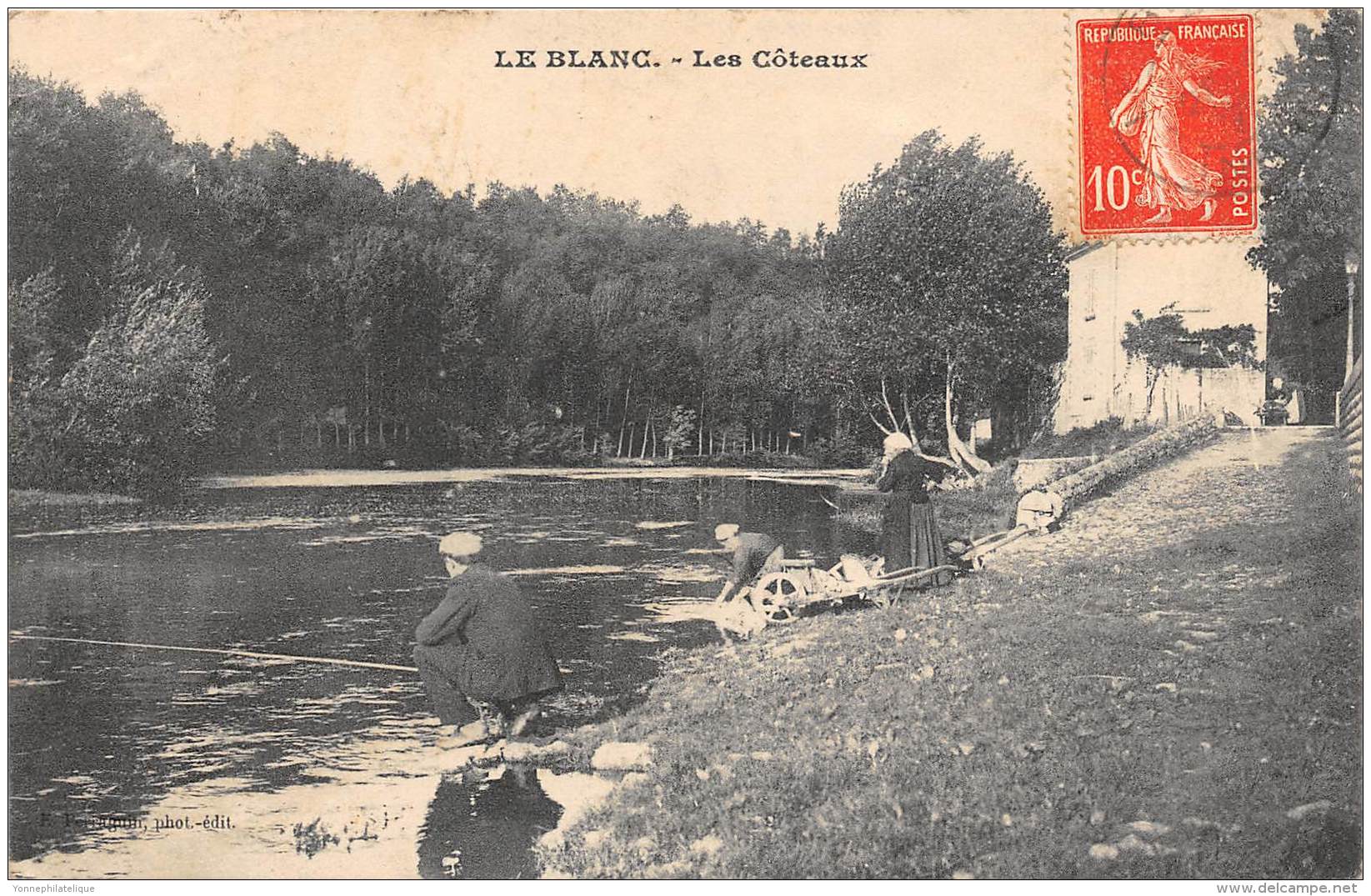 36 - INDRE - LE BLANC - Les Côteaux - Lavandière - Pêcheur - Le Blanc