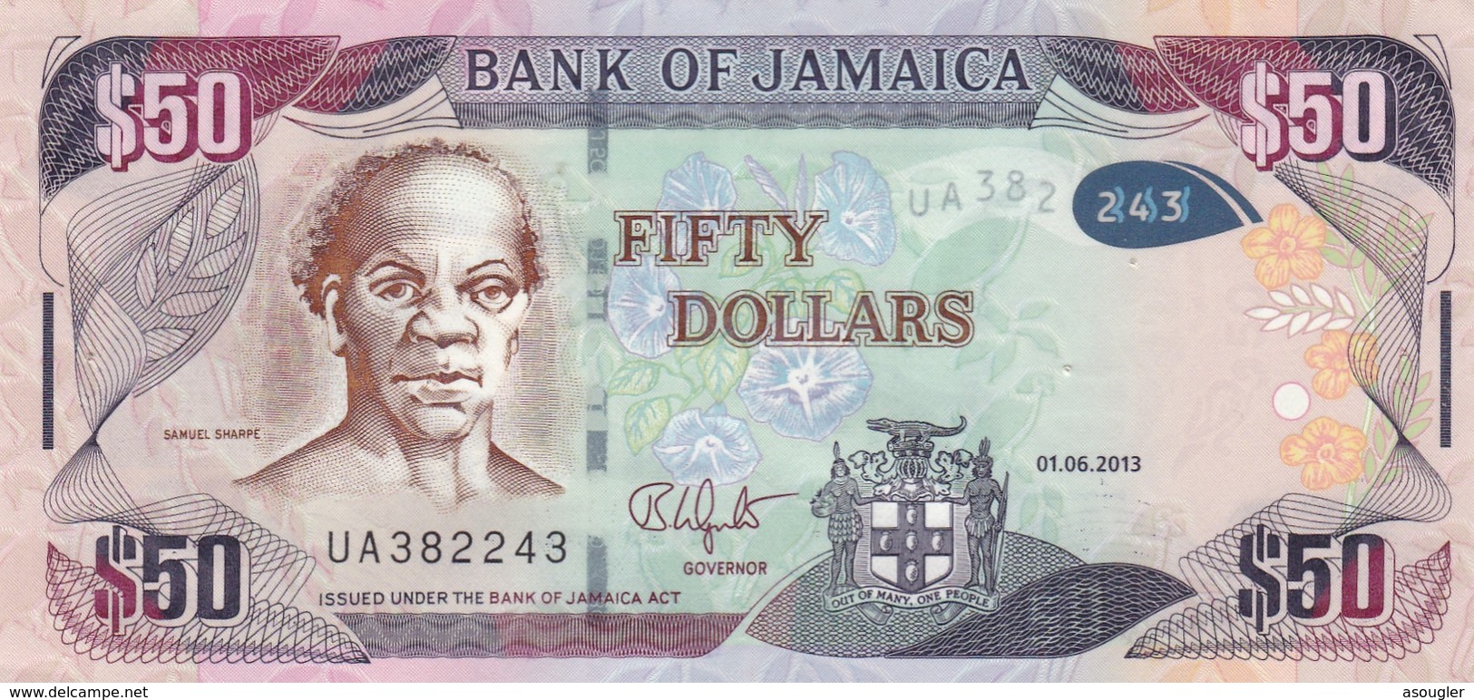 Jamaica 50 Dollars 2013 VF (free Shipping Via Regular Air Mail - Buyer Risk) - Jamaique