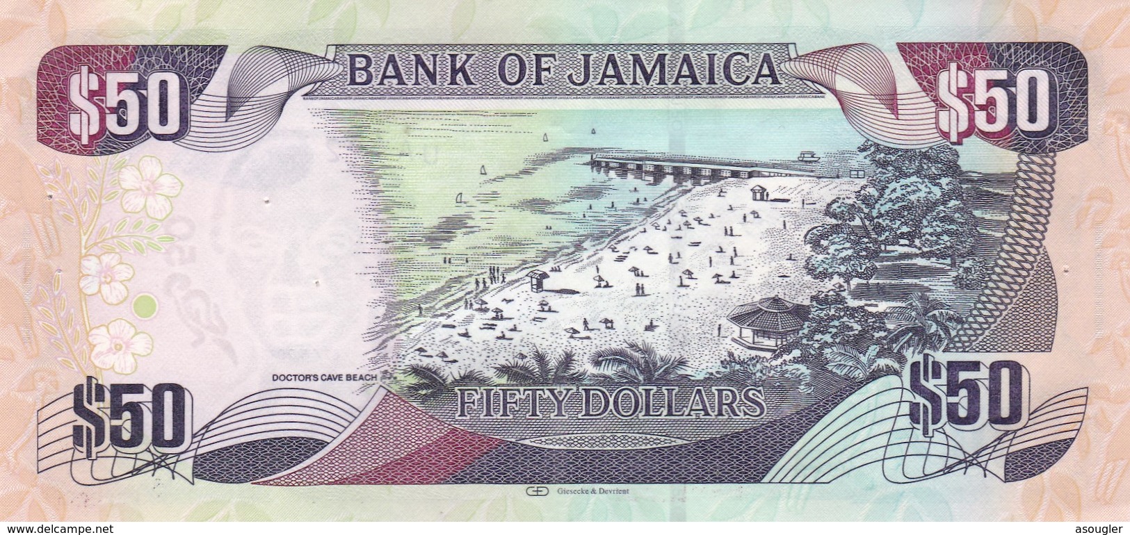 Jamaica 50 Dollars 2013 VF (free Shipping Via Regular Air Mail - Buyer Risk) - Jamaica