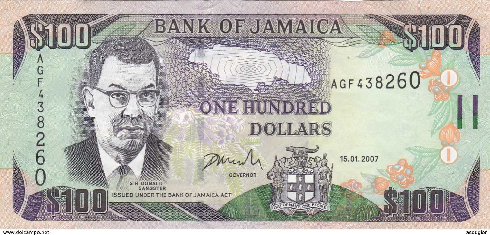 Jamaica 100 Dollars 2007 VF (free Shipping Via Regular Air Mail - Buyer Risk) - Jamaica