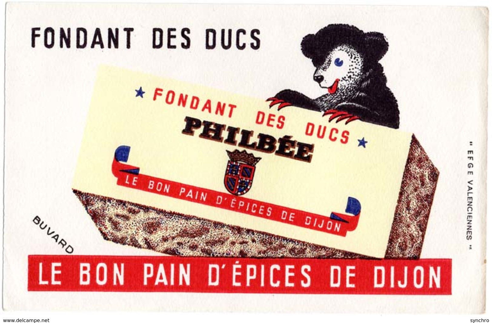 Buvard ;  Fondant Des Ducs PHILBEE - Sucreries & Gâteaux