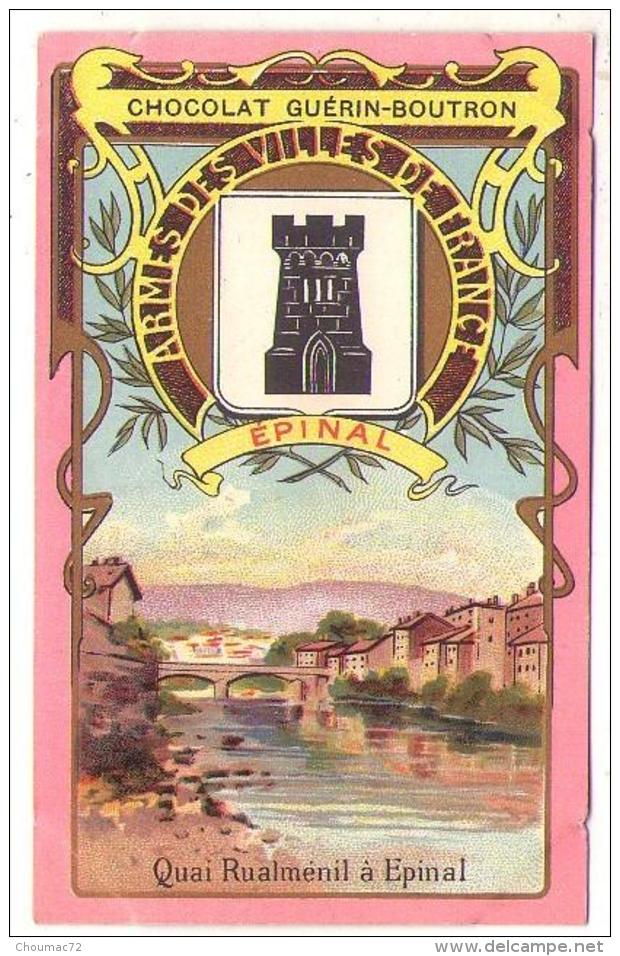 (Chromos) Chocolat Guérin-Boutron 008, Blason Armes Des Villes De France, Epinal - Guérin-Boutron