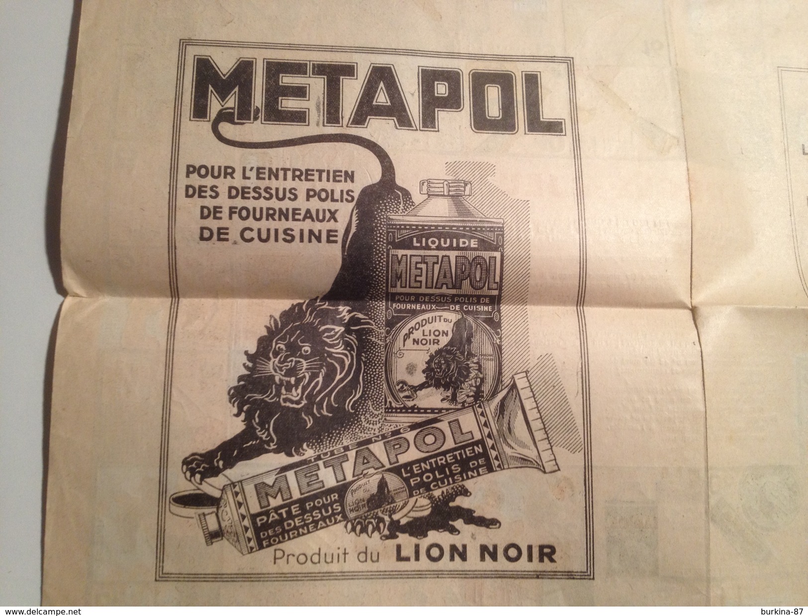 Frottinette et Frottinet, Presentent le jeu de L'OIE, LION NOIR, les pub METAPOL et produits lion NOIR