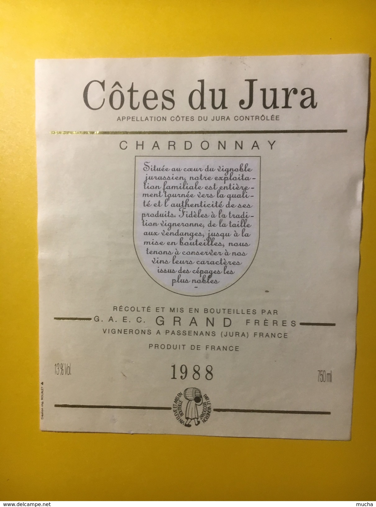 3590 -    Côtes Du Jura Chardonnay 1988 - Blancs