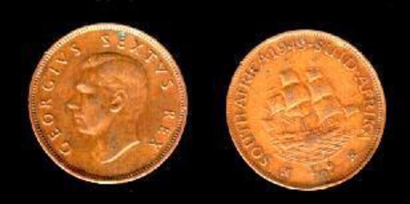 SOUTH AFRICA 1948  1/2 Penny George VI KM33 - South Africa