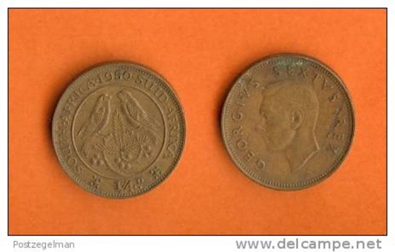 SOUTH AFRICA 1950 1/4 Penny George VI Km 32.1 - South Africa