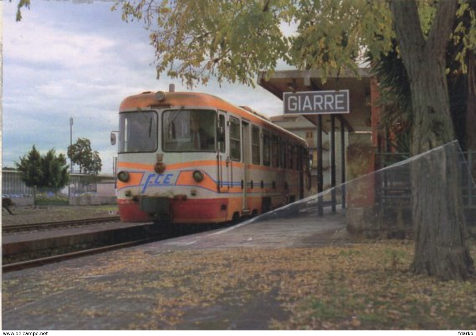 265 FCE ADe 15 Giarre Catania Railroad Train Italian Railways Treni Locomotiva OMS TIBB - Stazioni Con Treni