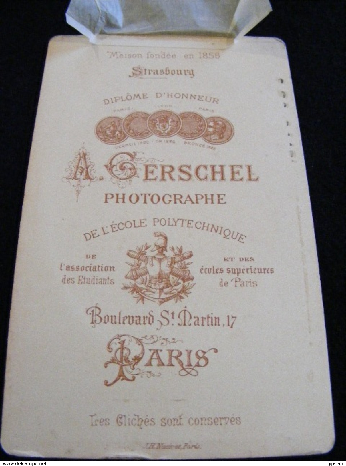 Photographie Originale Cdv    -- Photographe De L' école Polytechnique Gerschel   CDV4 - Anciennes (Av. 1900)