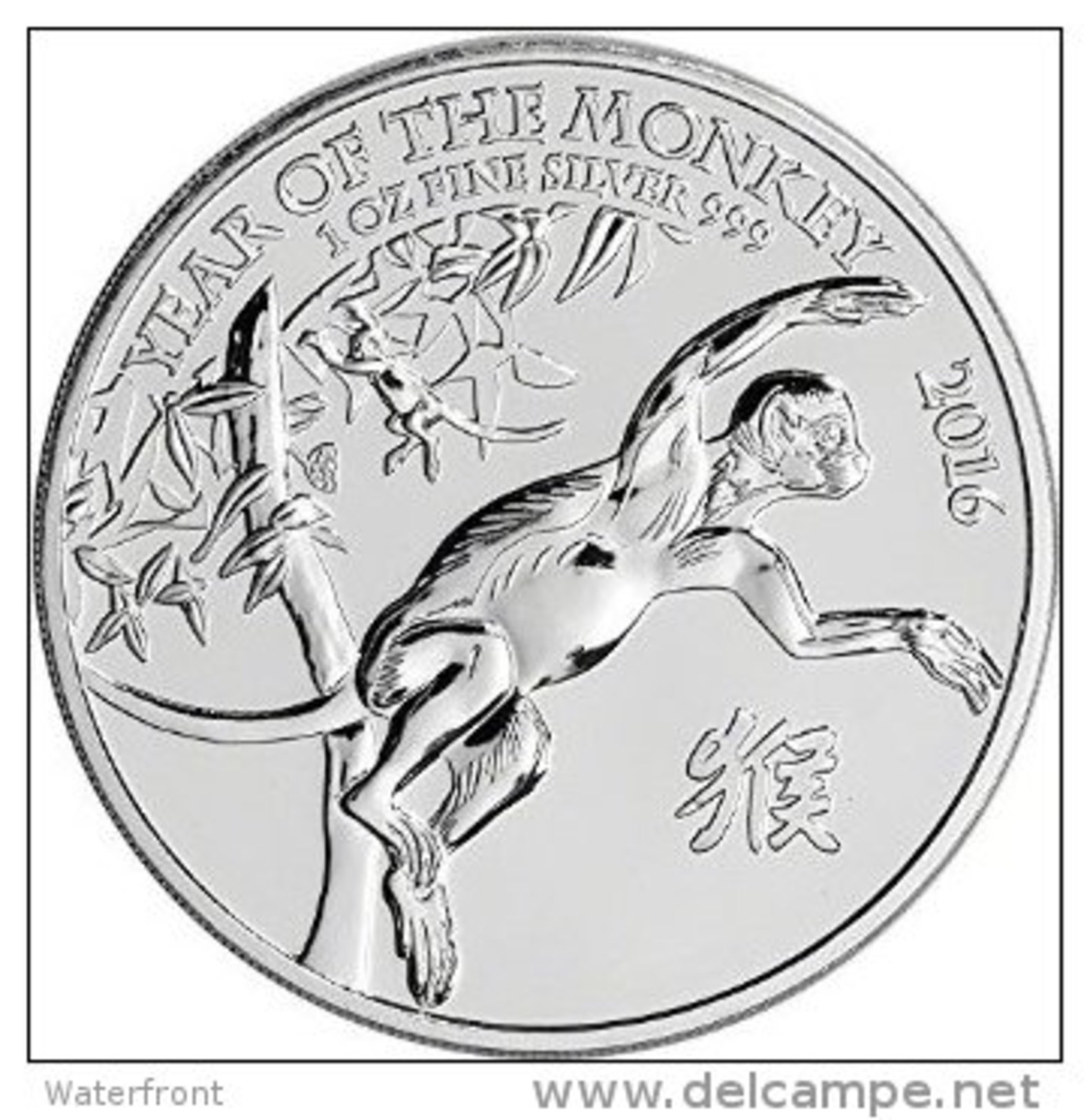 UNITED KINGDOM - Lunar 2016 Year Of The Monkey - 1 Ounce Fine Silver BU Prooflike - Mint Sets & Proof Sets