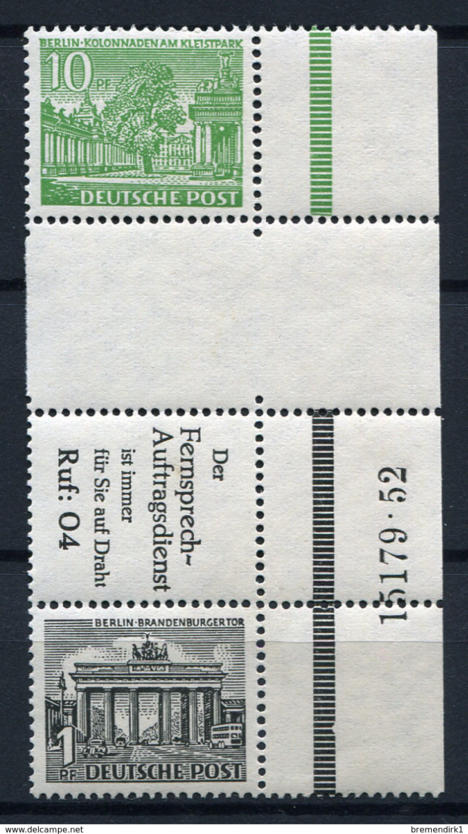 33810) BERLIN Zusammendruck SZ 6 HAN Postfrisch Aus 1952, 190.- &euro;+++ - Unused Stamps